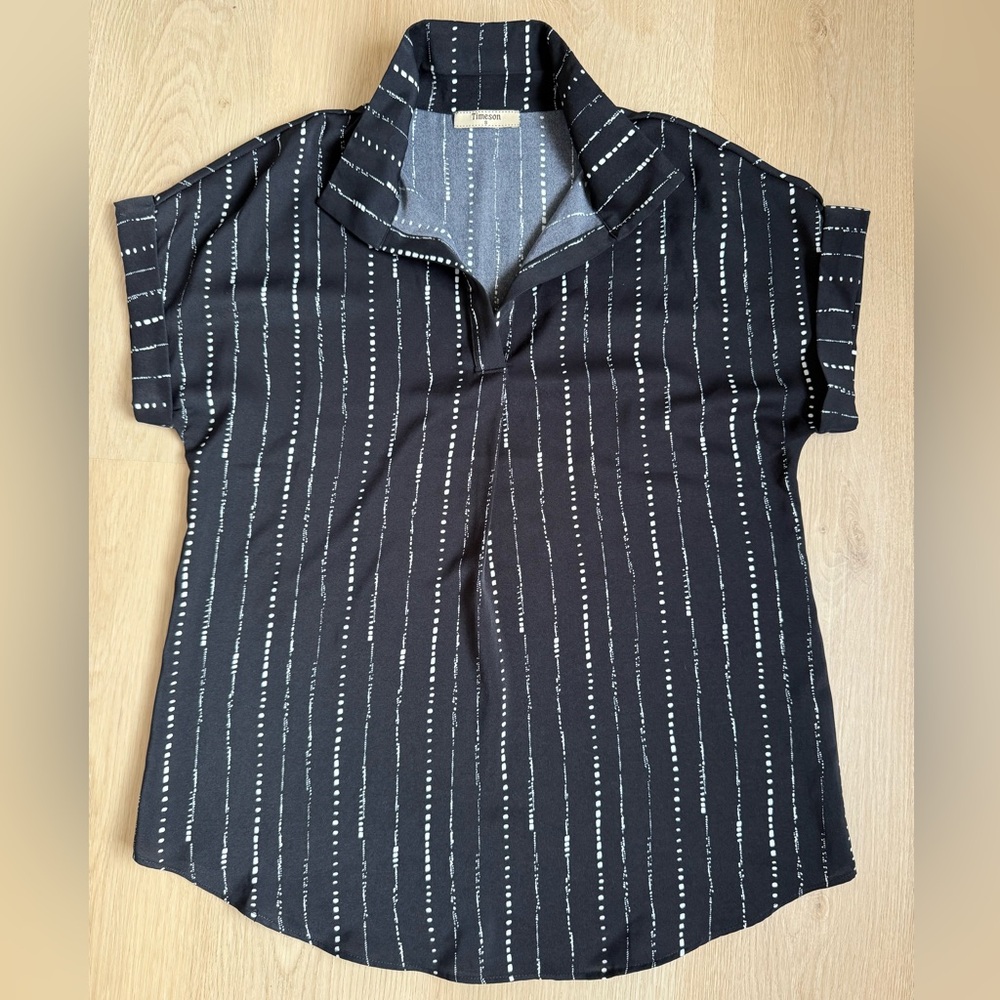 Black short sleeve blouse